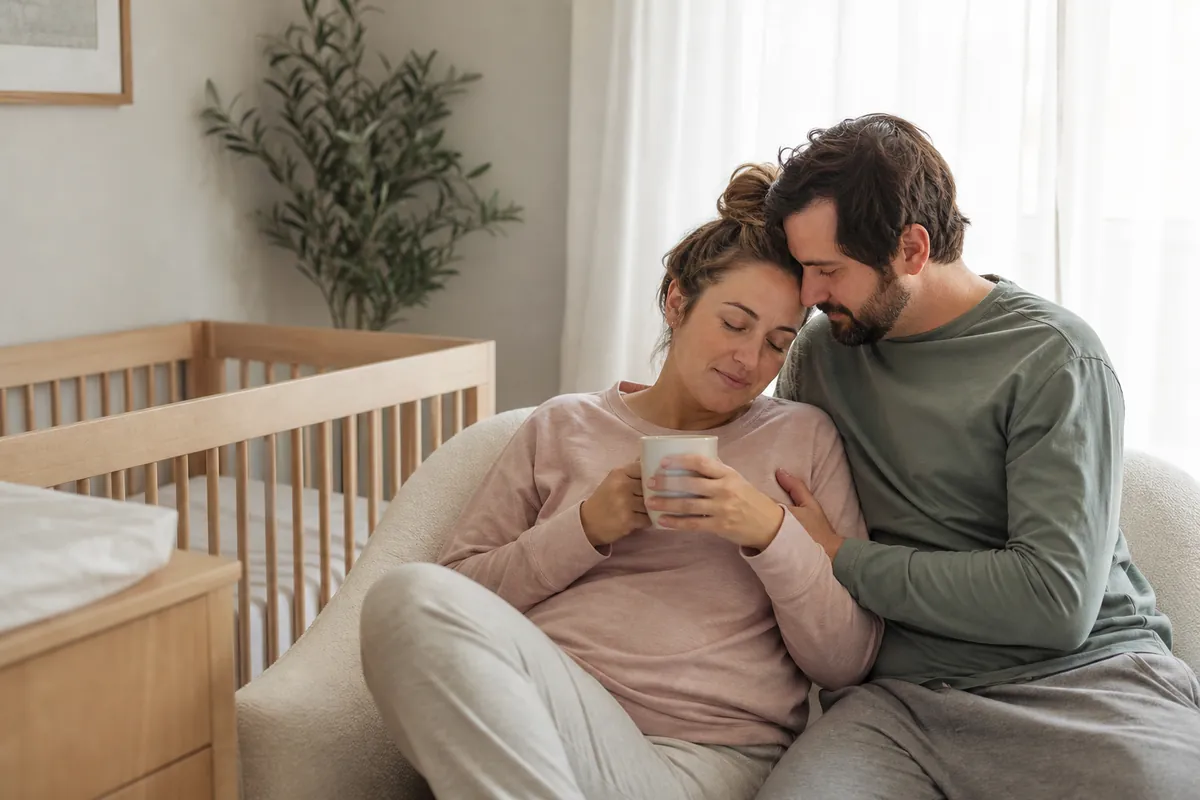 Expectant or new parent receiving partner support near Highlands Ranch, CO