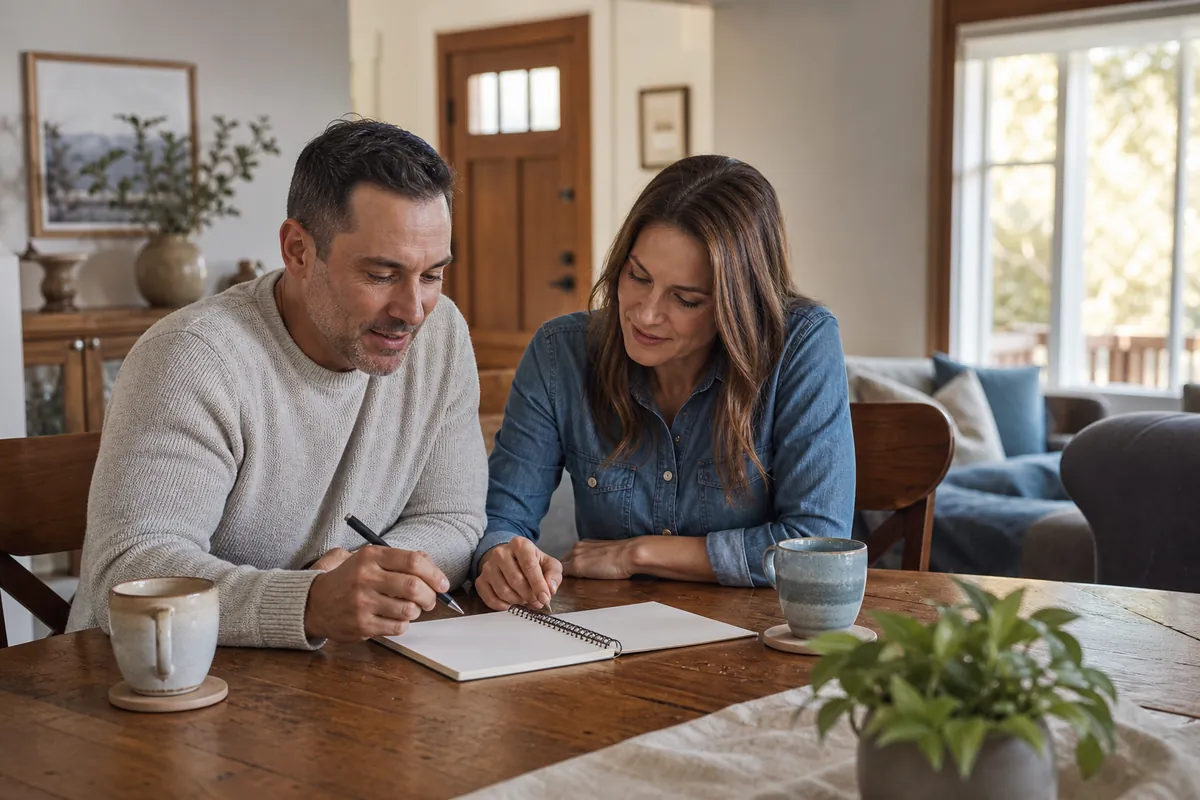 Premarital Counseling Near Highlands Ranch, Colorado Engaged couple discussing their future during premarital counseling near Highlands Ranch, CO